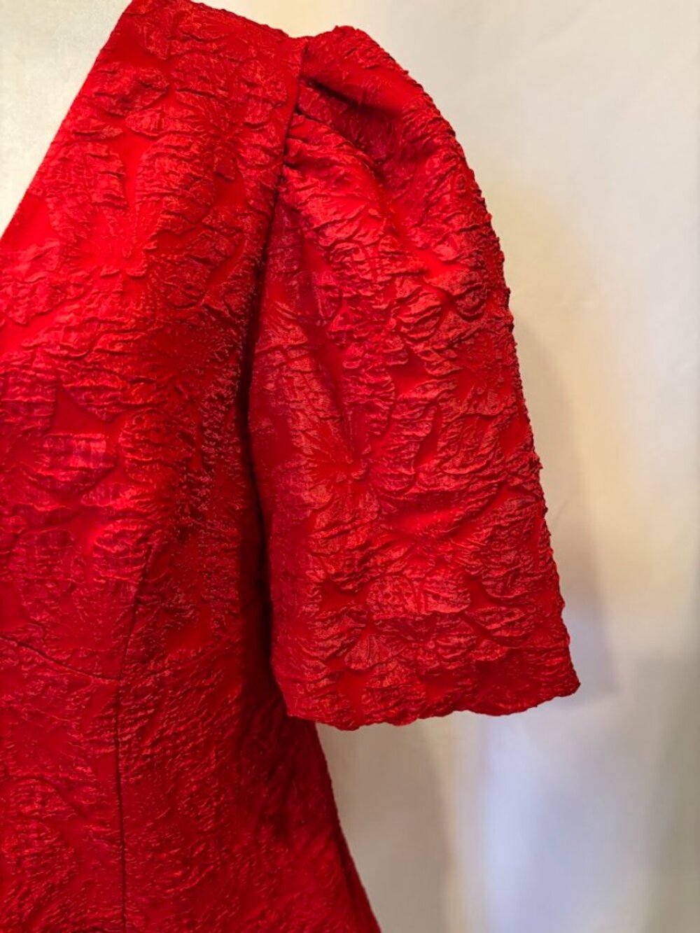 NWOT H&M Red Puff-Sleeved Dress - Size Large - Picture 10 of 16